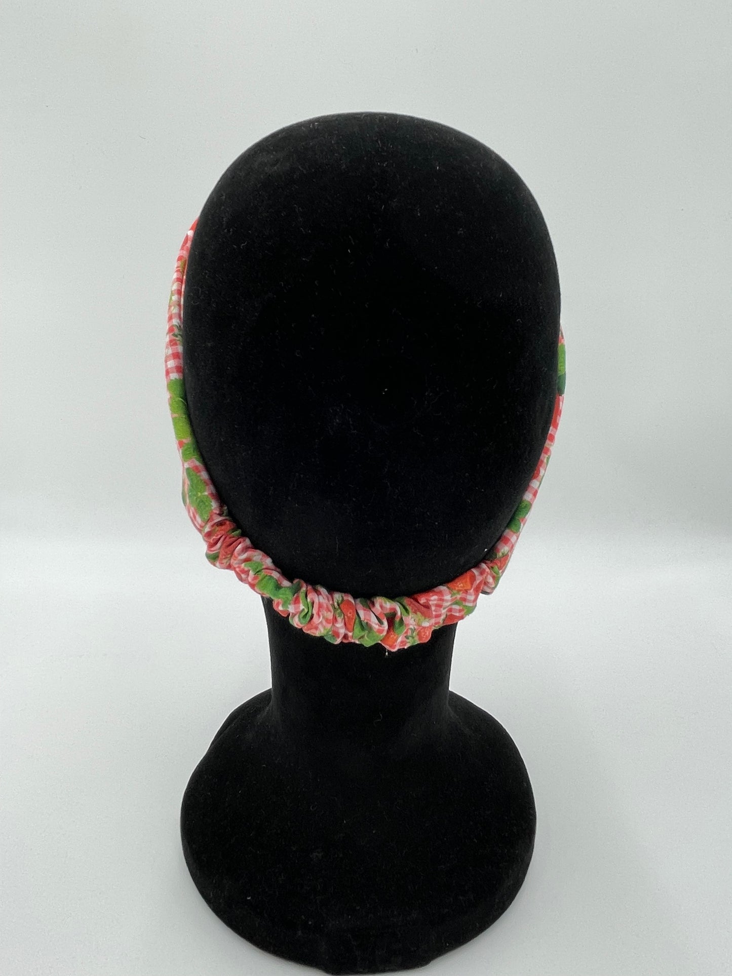 Bandeau turban - Fraises sur fond rose