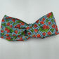 Bandeau turban - Fraises sur fond bleu