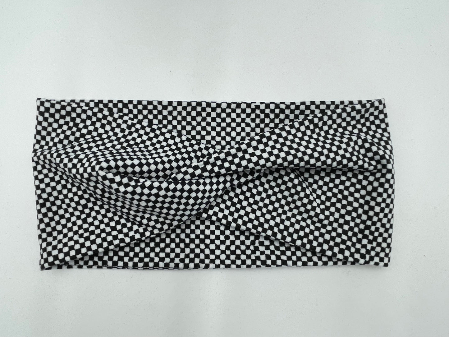 Bandeau jersey - Carreaux noirs et blancs