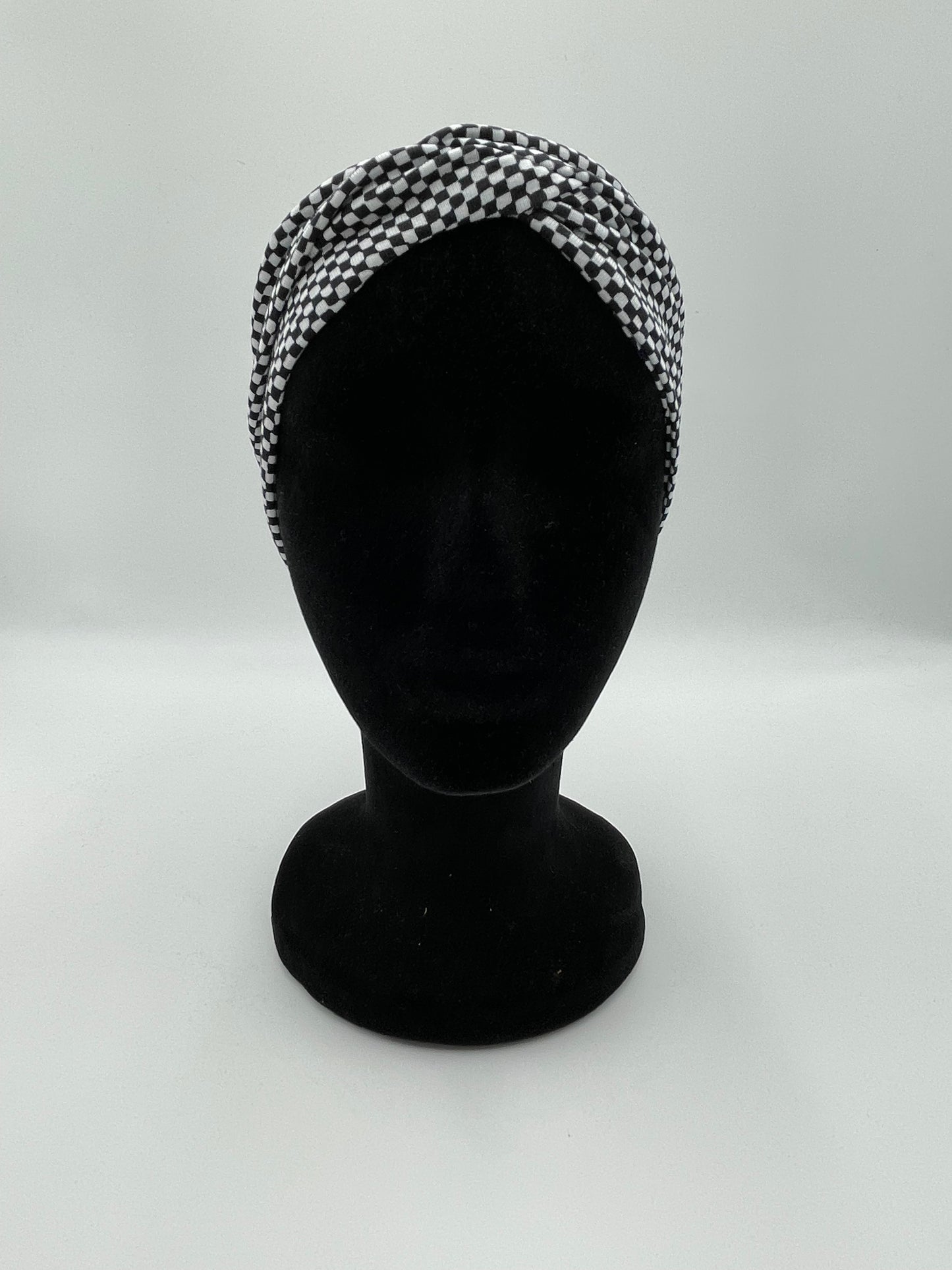 Bandeau jersey - Carreaux noirs et blancs