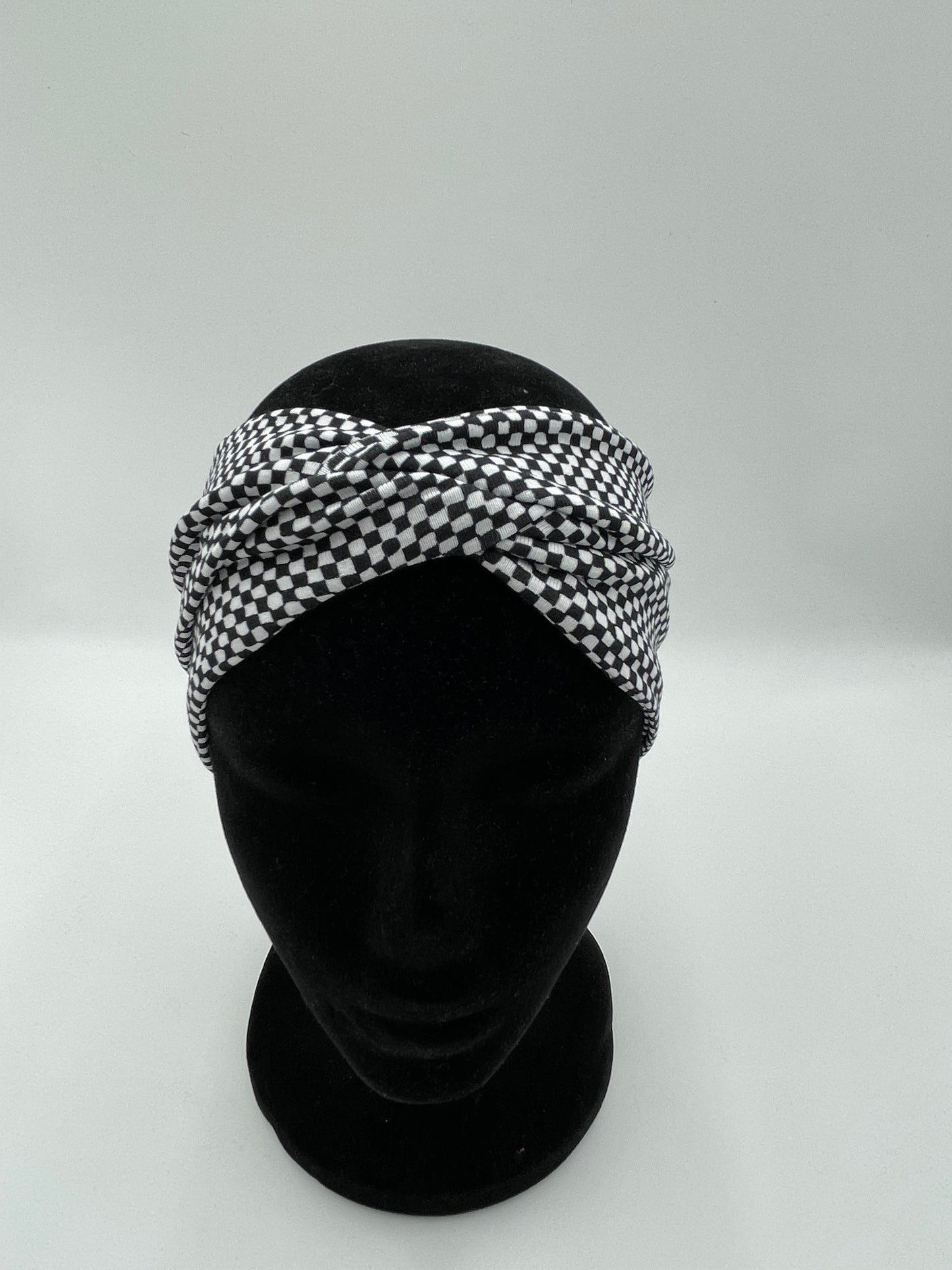 Bandeau jersey - Carreaux noirs et blancs
