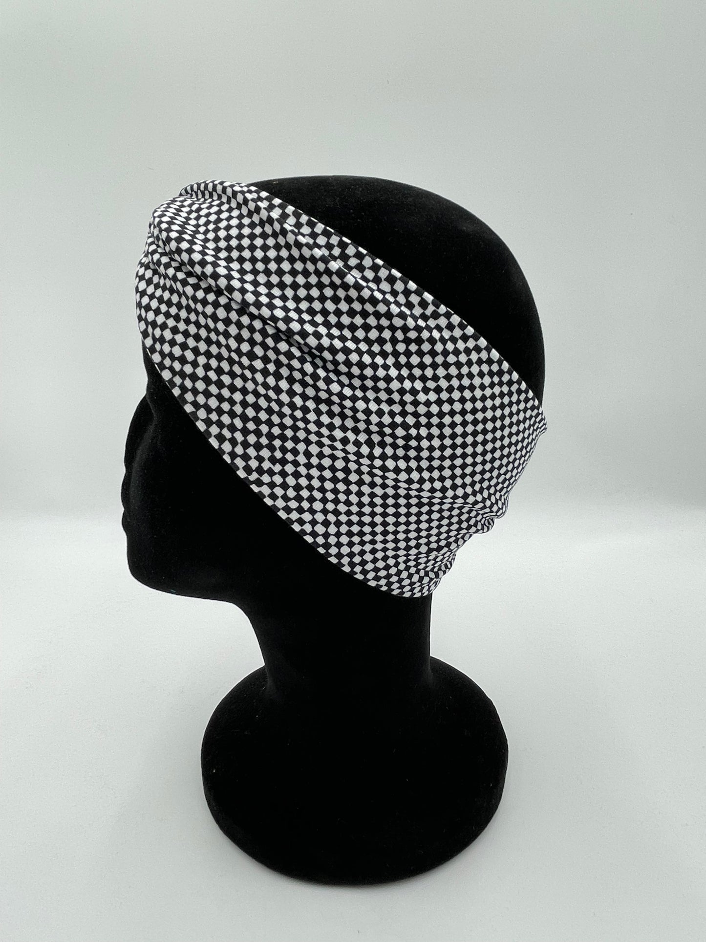Bandeau jersey - Carreaux noirs et blancs