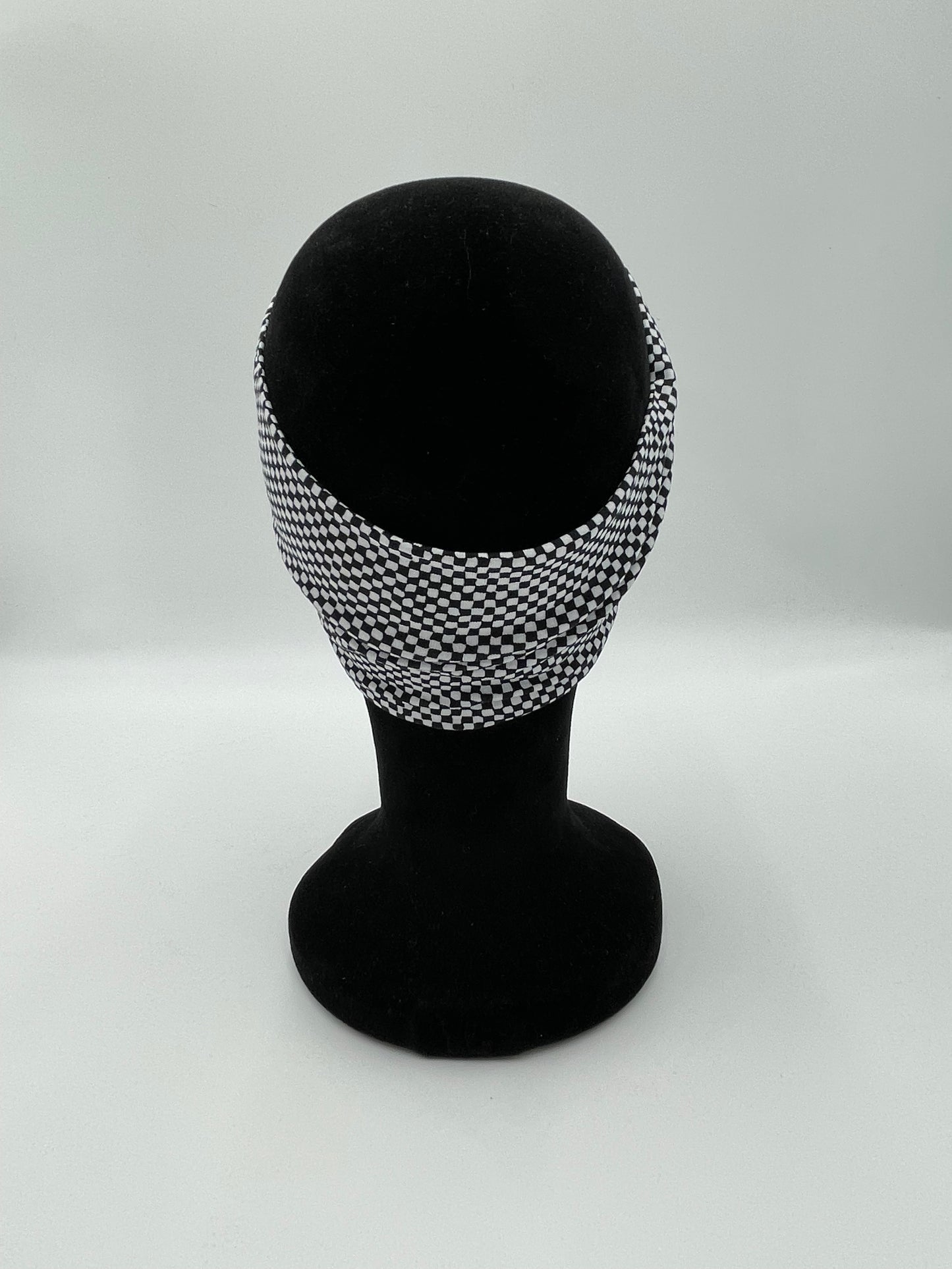 Bandeau jersey - Carreaux noirs et blancs
