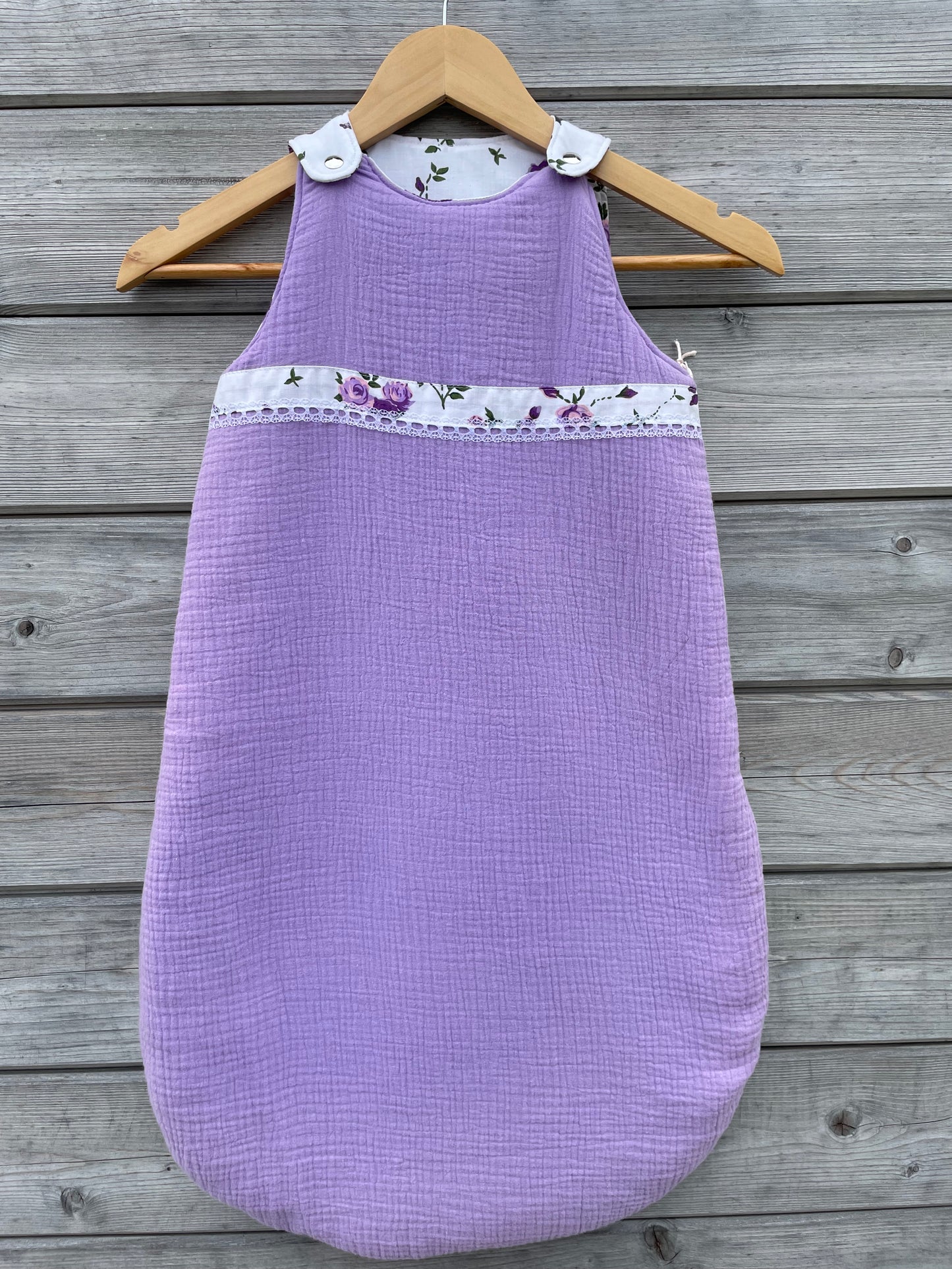 Gigoteuse d'hiver 6-18 mois - Lilas et Roses