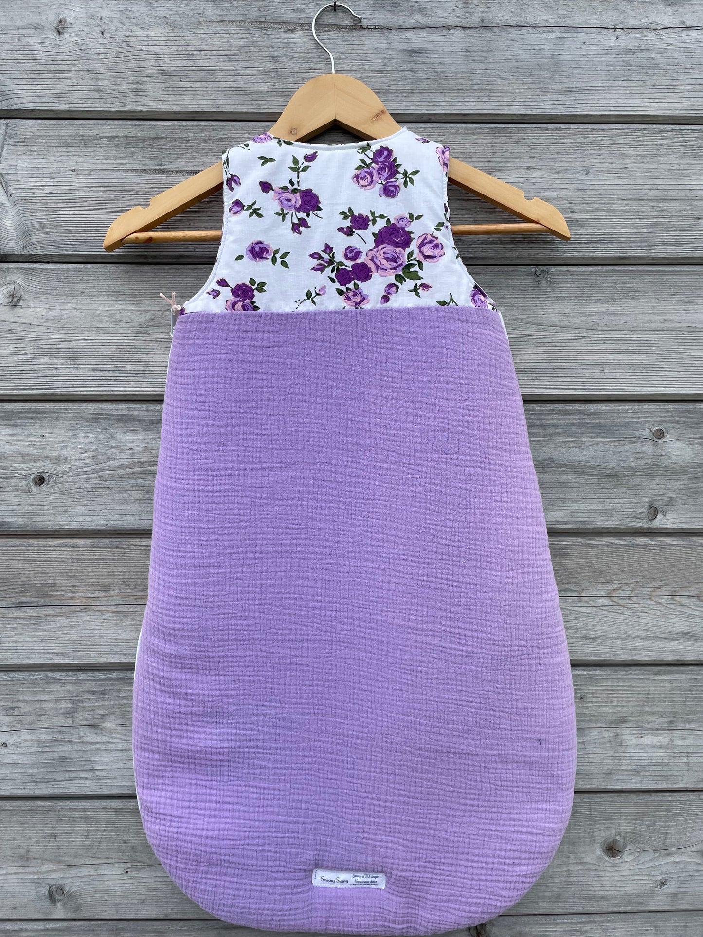 Gigoteuse d'hiver 6-18 mois - Lilas et Roses