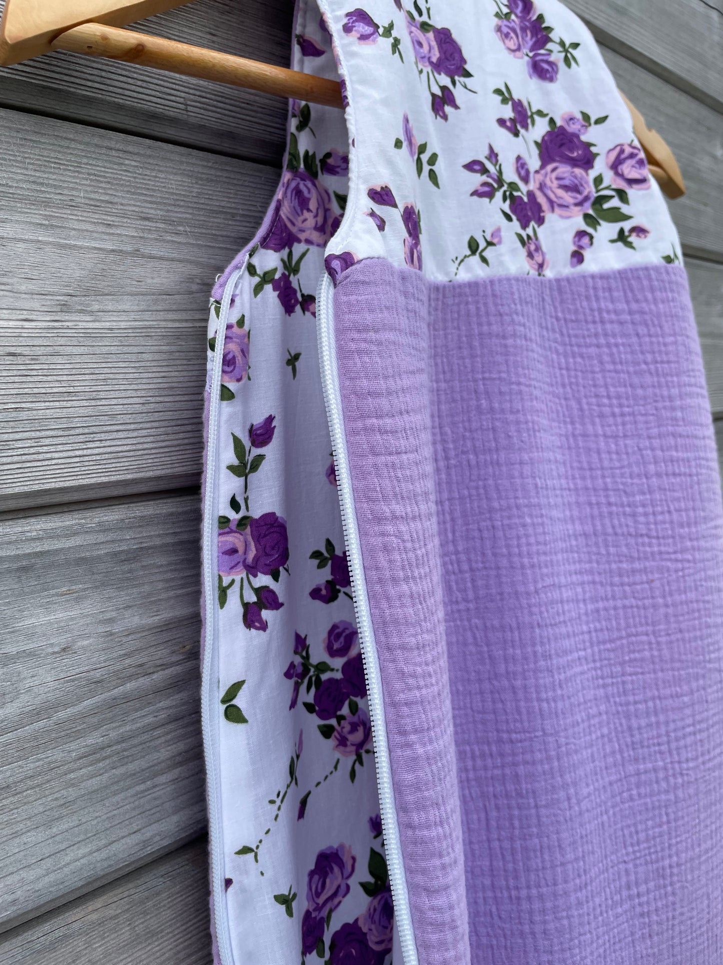 Gigoteuse d'hiver 6-18 mois - Lilas et Roses