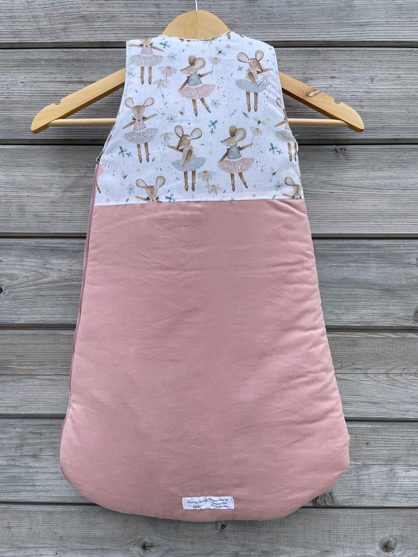 Gigoteuse d'hiver 0-6 mois - Rose et Souris