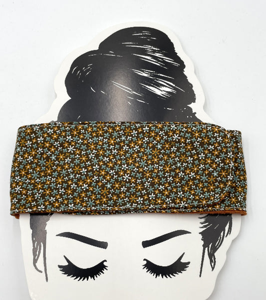 Bandeau de soin - Fleurs sur fond marron Eponge brique