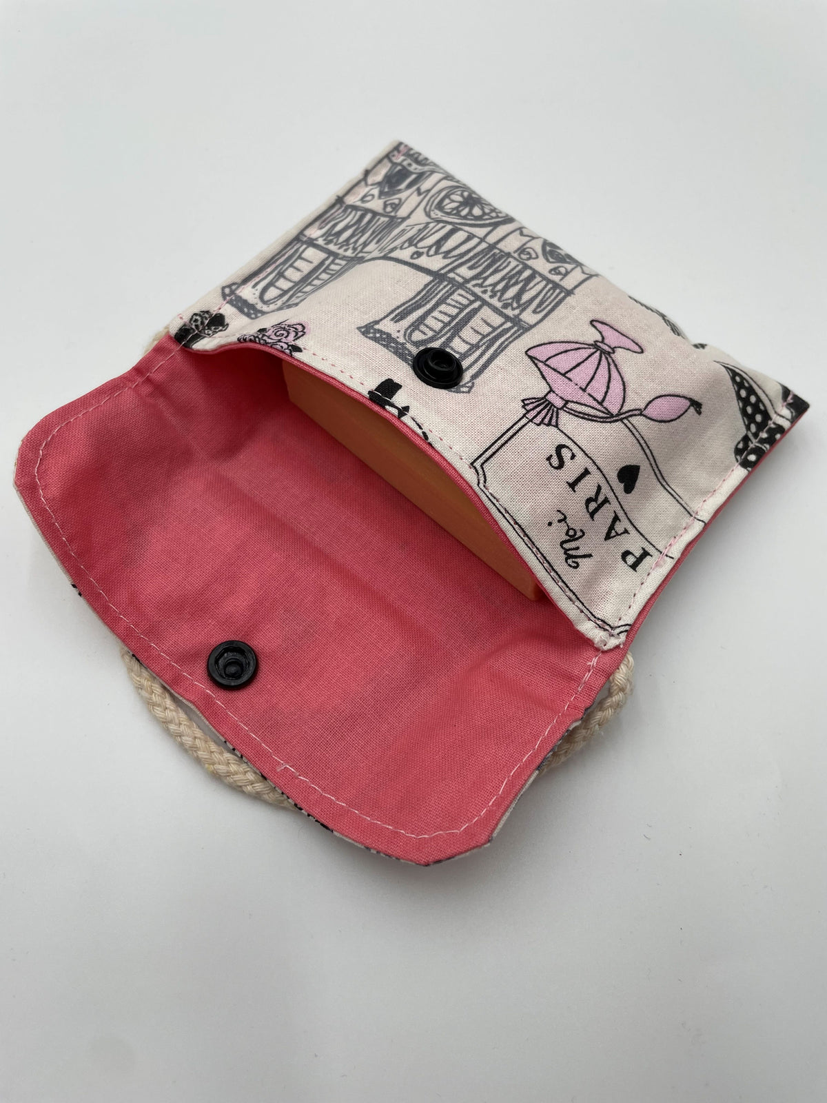 Pochette à savon en coton enduit
