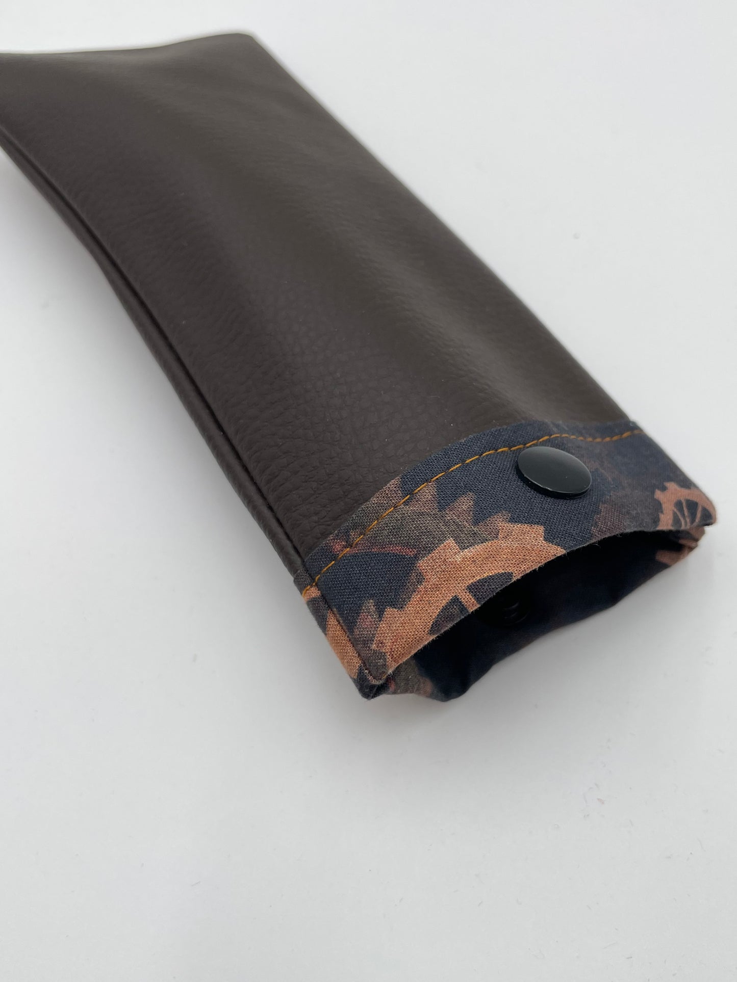 Etui à lunettes - Marron et Rouages