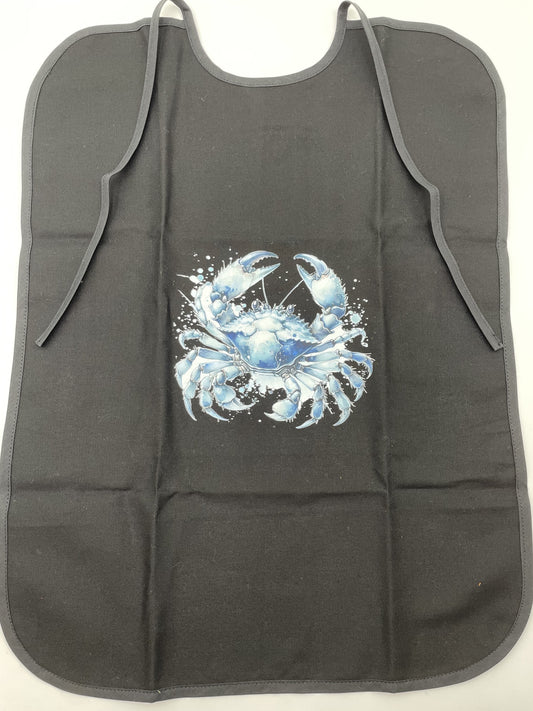 Serviette à crustacés - Crabe sur fond noir, Biais noir