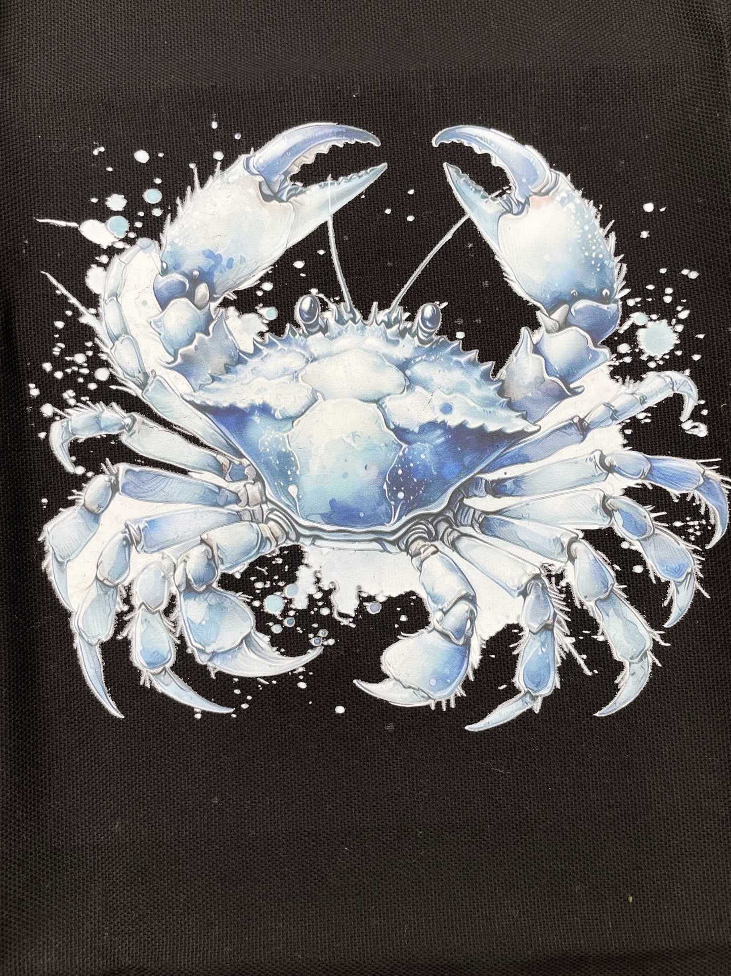 Serviette à crustacés - Crabe sur fond noir, Biais noir