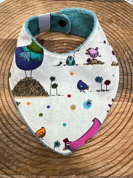 Bavoir Bandana - Poules Menthe
