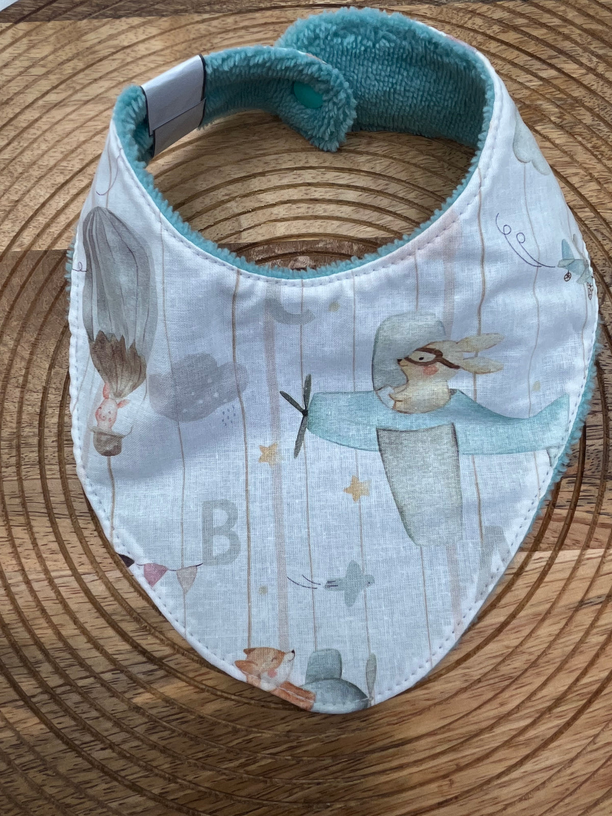 Bavoir Bandana - Montgolfière Menthe