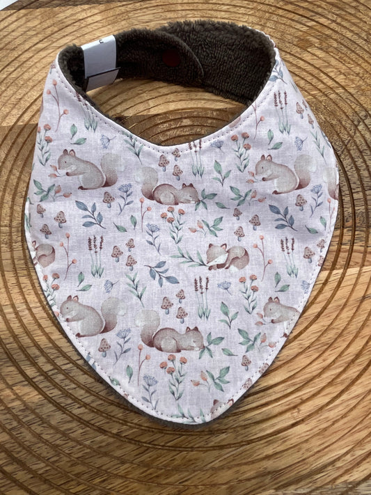 Bavoir Bandana - Animaux Taupe