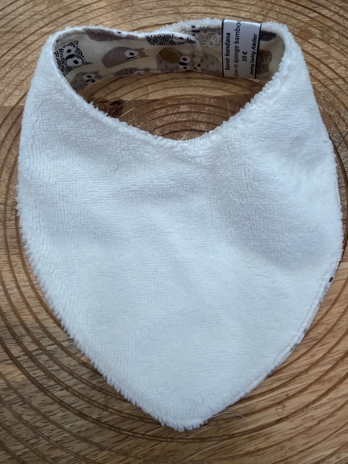 Bavoir Bandana - Hiboux Ecru