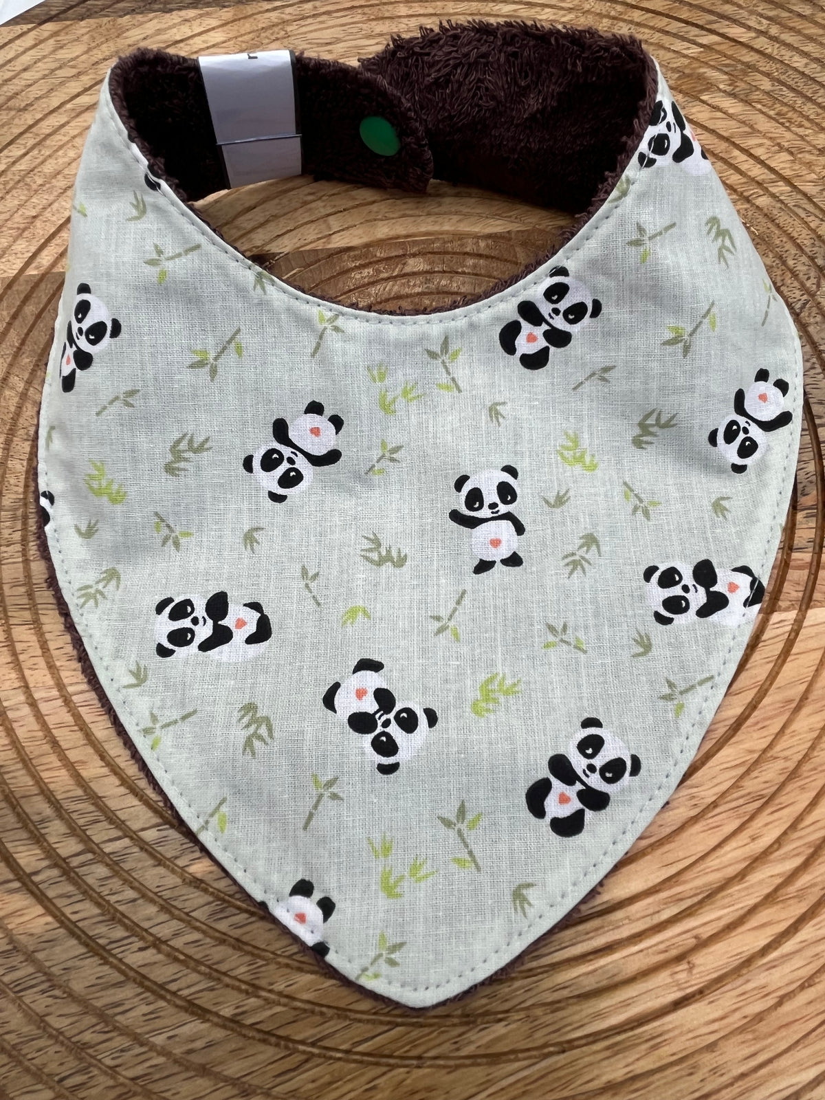 Bavoir Bandana - Panda Marron