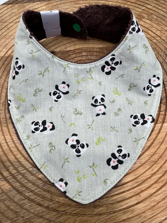 Bavoir Bandana - Panda Marron
