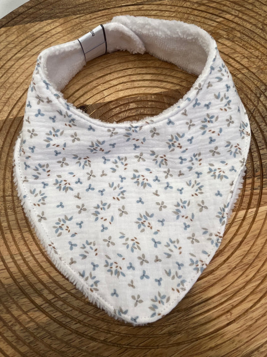 Bavoir Bandana - Feuillage Blanc