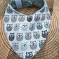 Bavoir Bandana - Hiboux Menthe