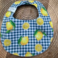 Bavoir rond - Vichy Citrons Bleu