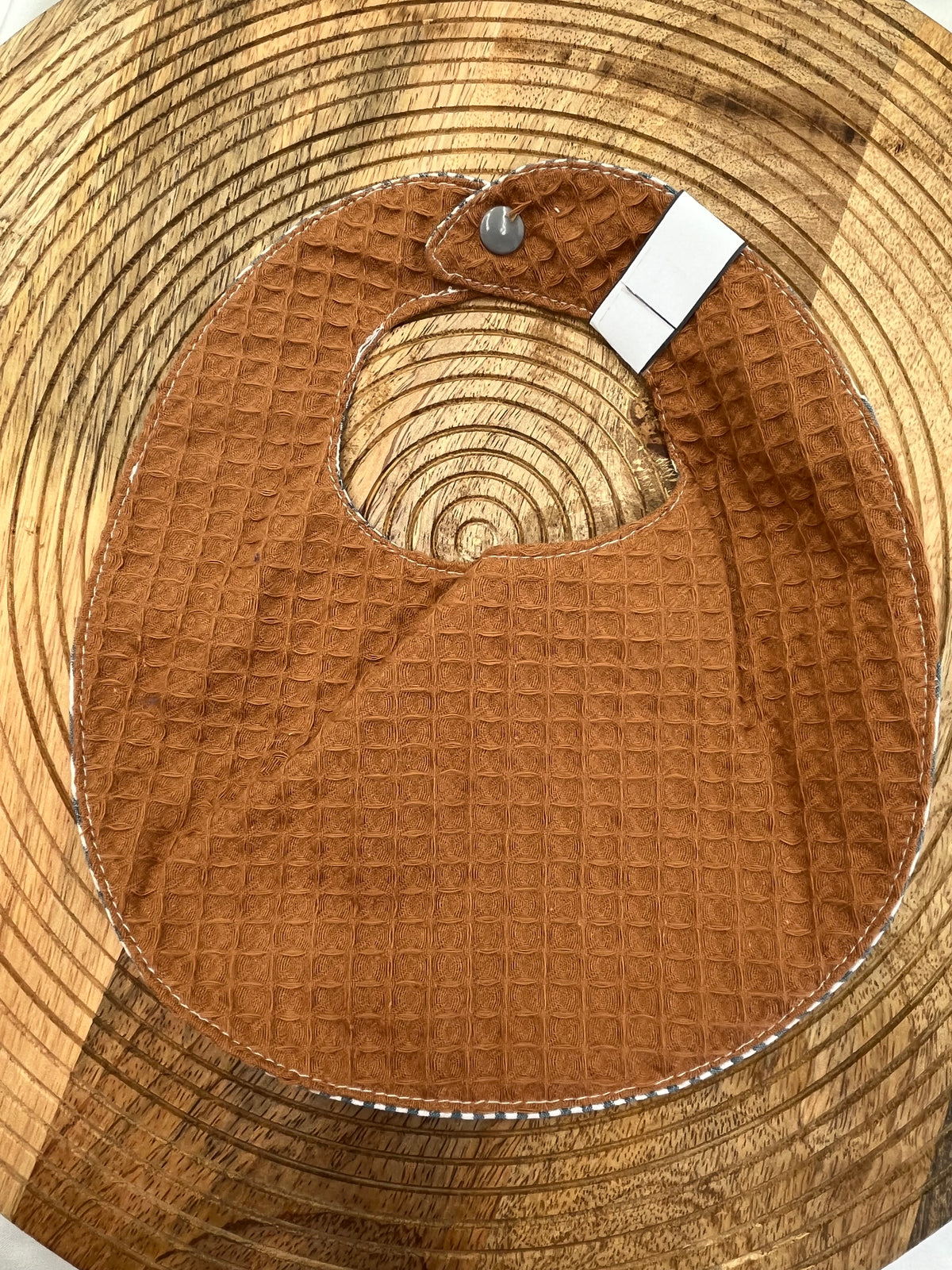 Bavoir rond - Rayé Camel