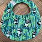 Bavoir rond - Panda Menthe