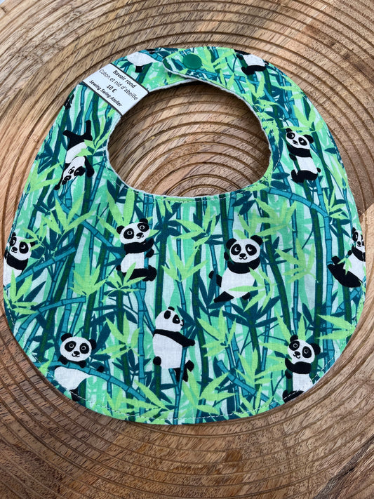 Bavoir rond - Panda Menthe