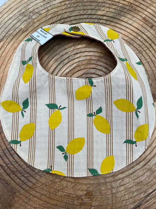 Bavoir rond - Citrons Marron