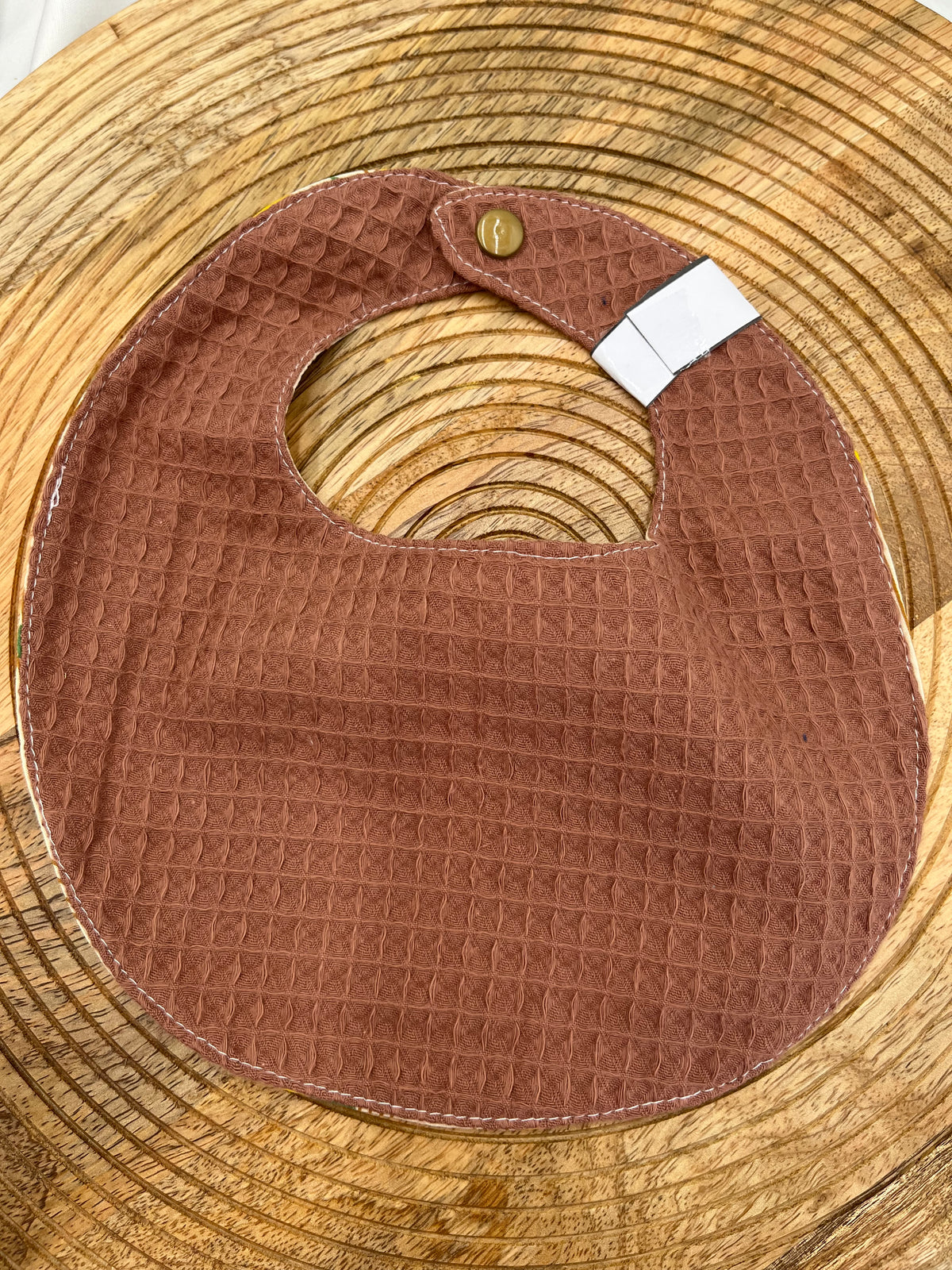 Bavoir rond - Citrons Marron