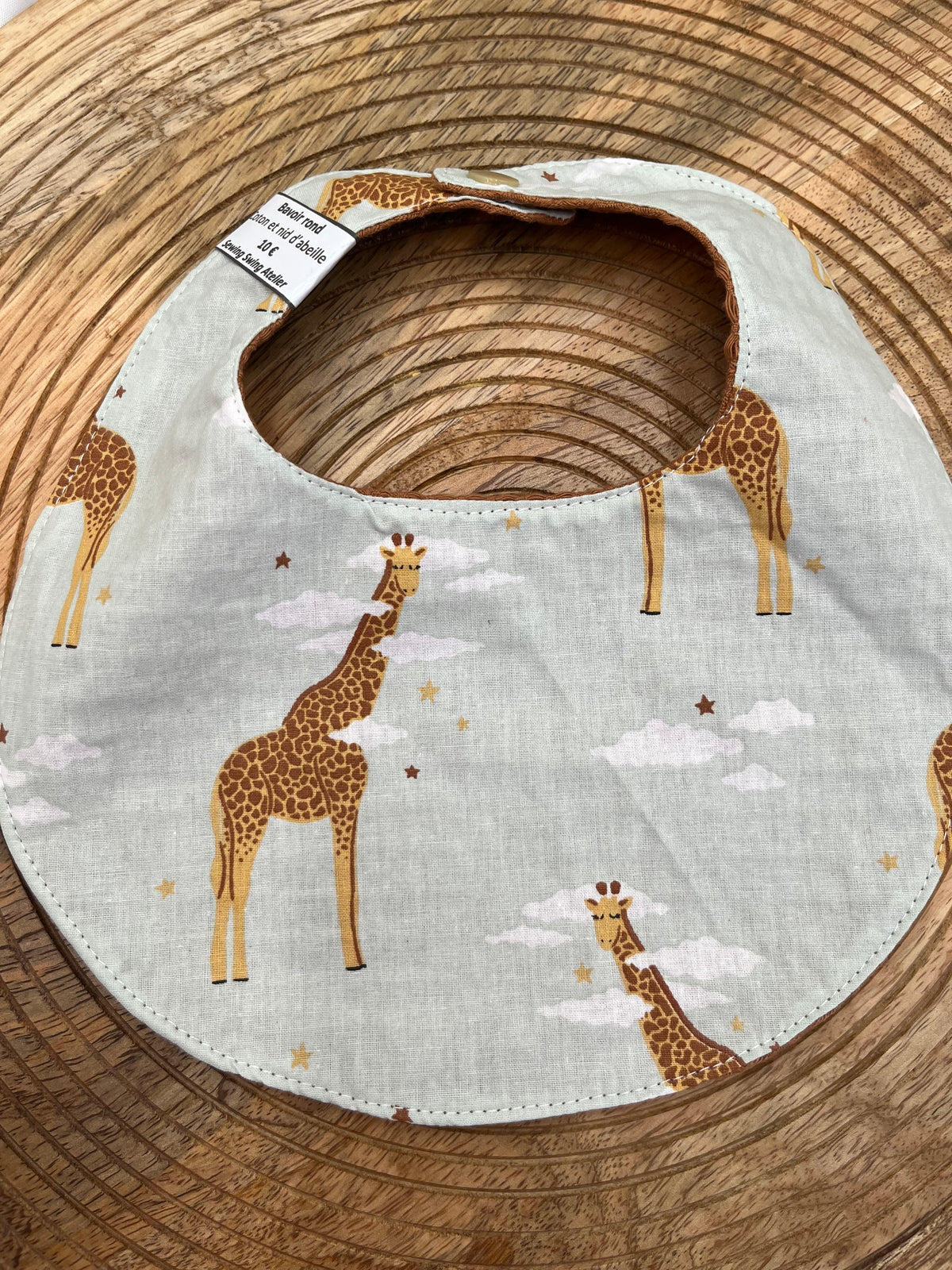 Bavoir rond - Girafes Camel