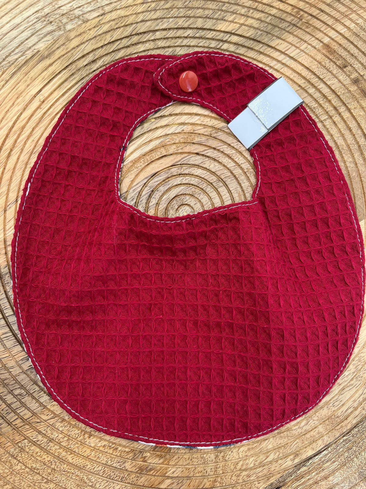 Bavoir rond - Mouettes Cerise