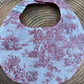 Bavoir rond - Jouy Cerise