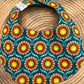 Bavoir rond - Seventies Paon