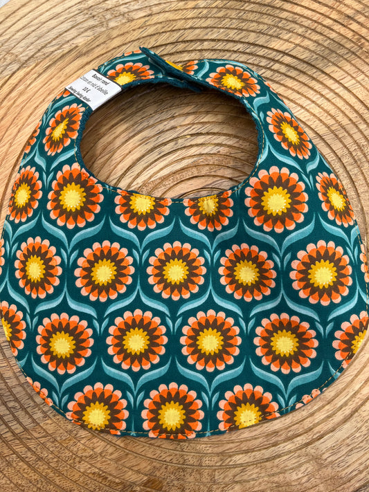 Bavoir rond - Seventies Paon