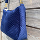 Sac à l'épaule - Velours à Chevrons Bleu