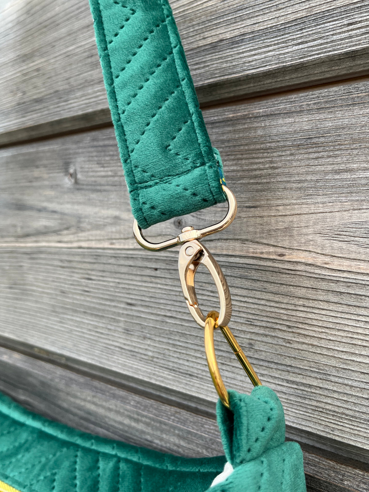 Sac à l'épaule - Velours à Chevrons Vert