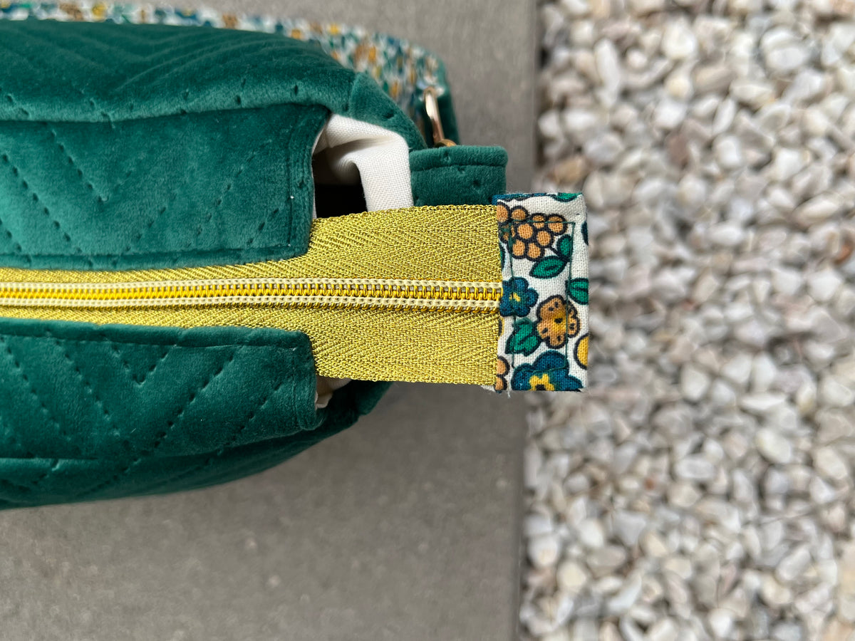 Sac à l'épaule - Velours à Chevrons Vert
