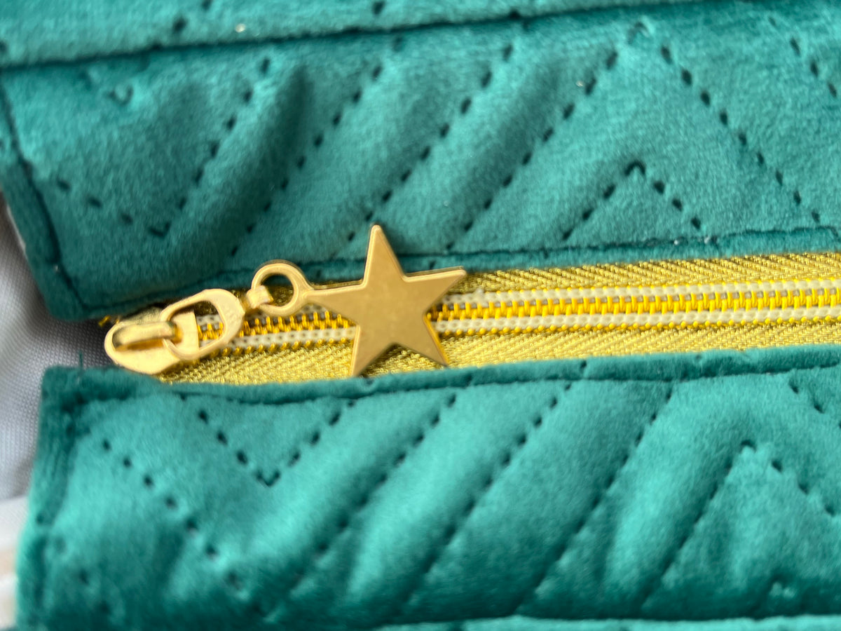 Sac à l'épaule - Velours à Chevrons Vert