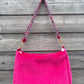 Sac à l'épaule - Velours à Chevrons Fuchsia