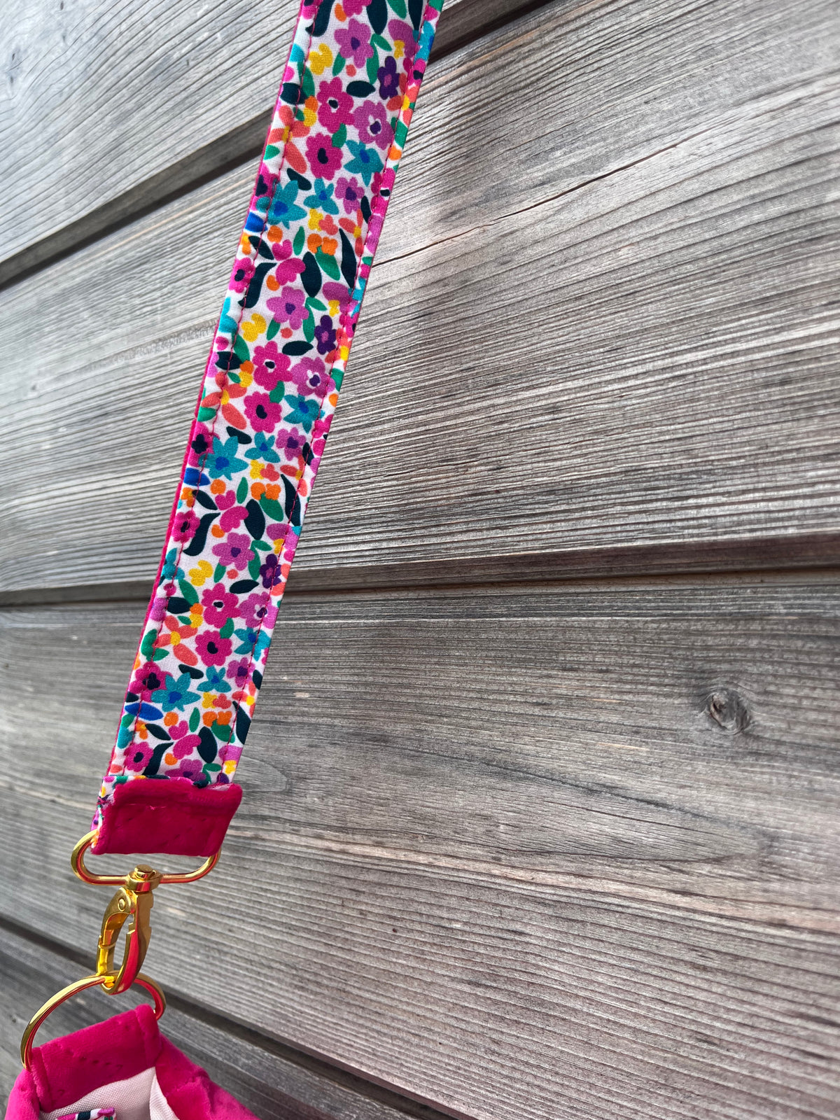 Sac à l'épaule - Velours à Chevrons Fuchsia