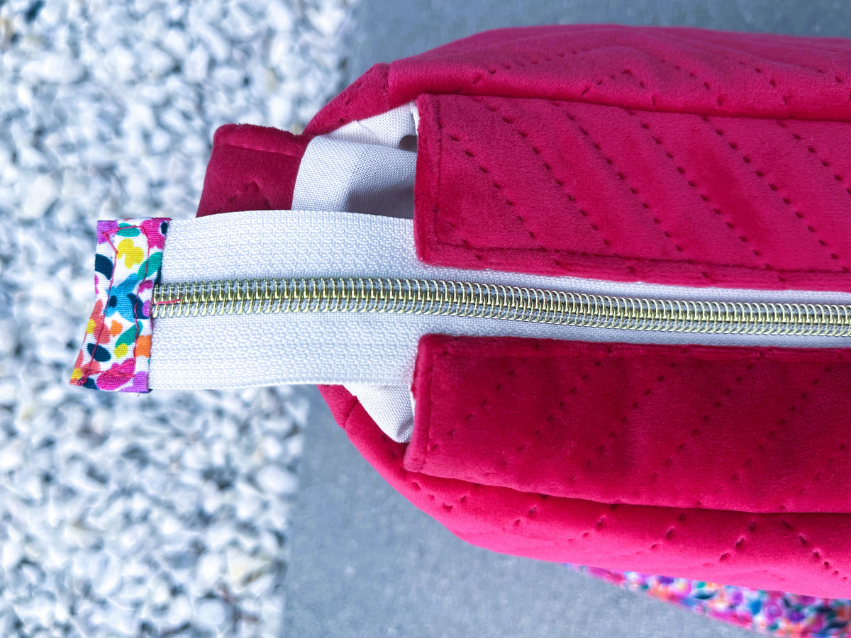 Sac à l'épaule - Velours à Chevrons Fuchsia