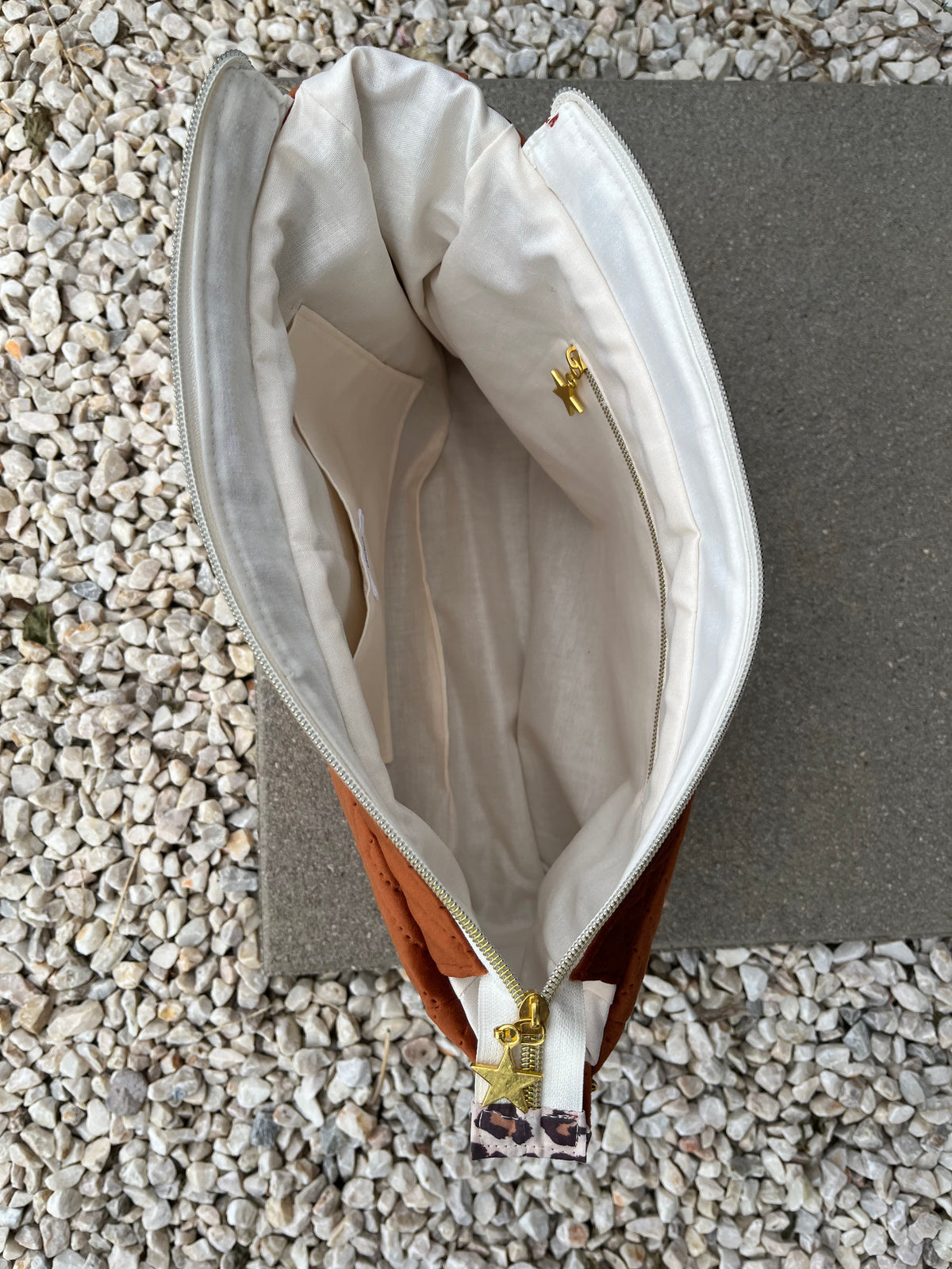 Sac à l'épaule - Velours à Chevrons Noisette