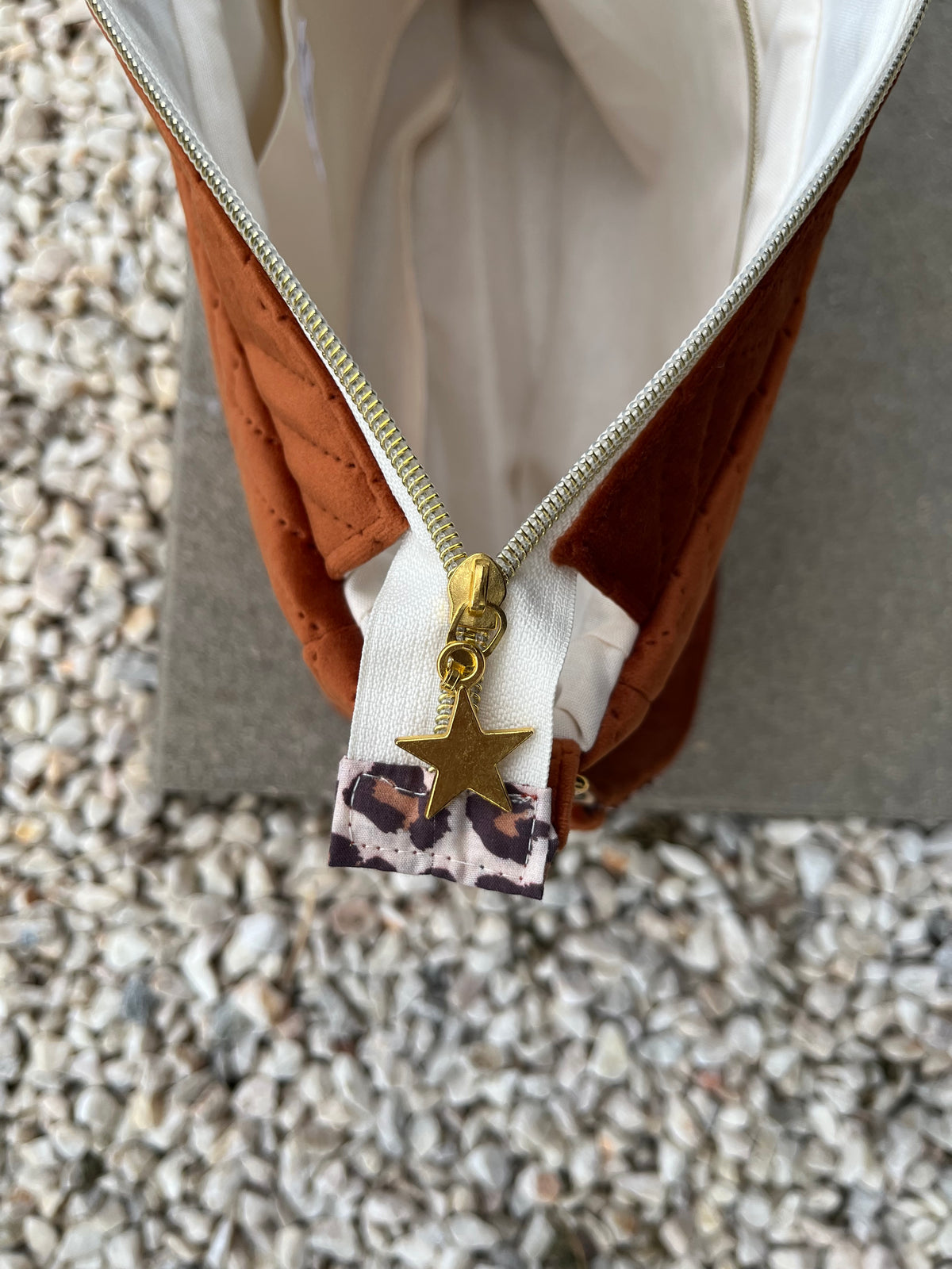 Sac à l'épaule - Velours à Chevrons Noisette