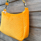 Sac à l'épaule - Velours à Chevrons Jaune