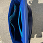 Sac à main en coton et similicuir - Eventails et Bleu