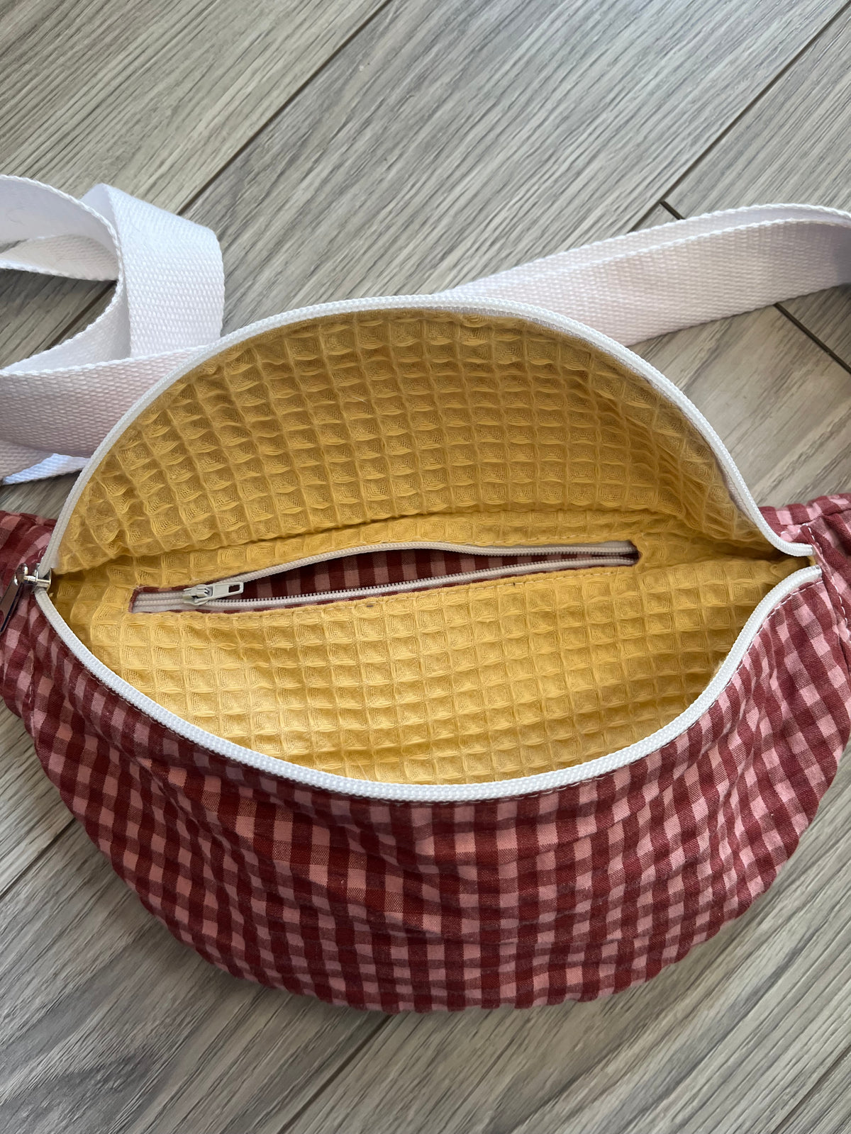 Sac banane adulte - Seersucker Brique