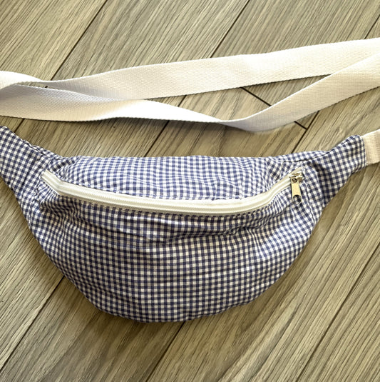 Sac banane adulte - Seersucker Bleu