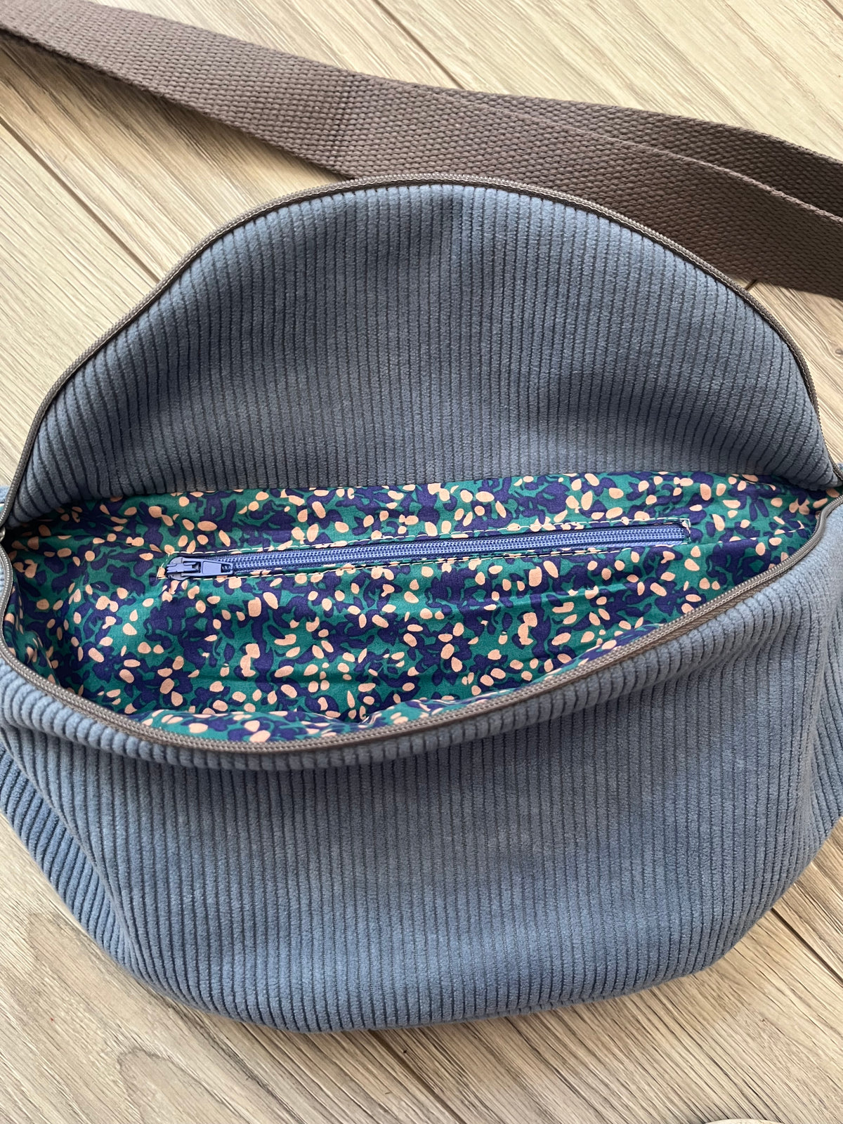 Sac banane adulte - Confettis Bleus Velours