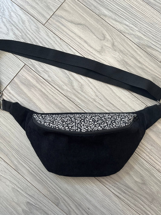 Sac banane adulte - Fleurs NB Velours